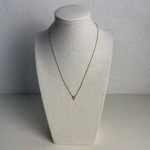 Women's Delicate Gold Circle Charm with Crystal Necklace